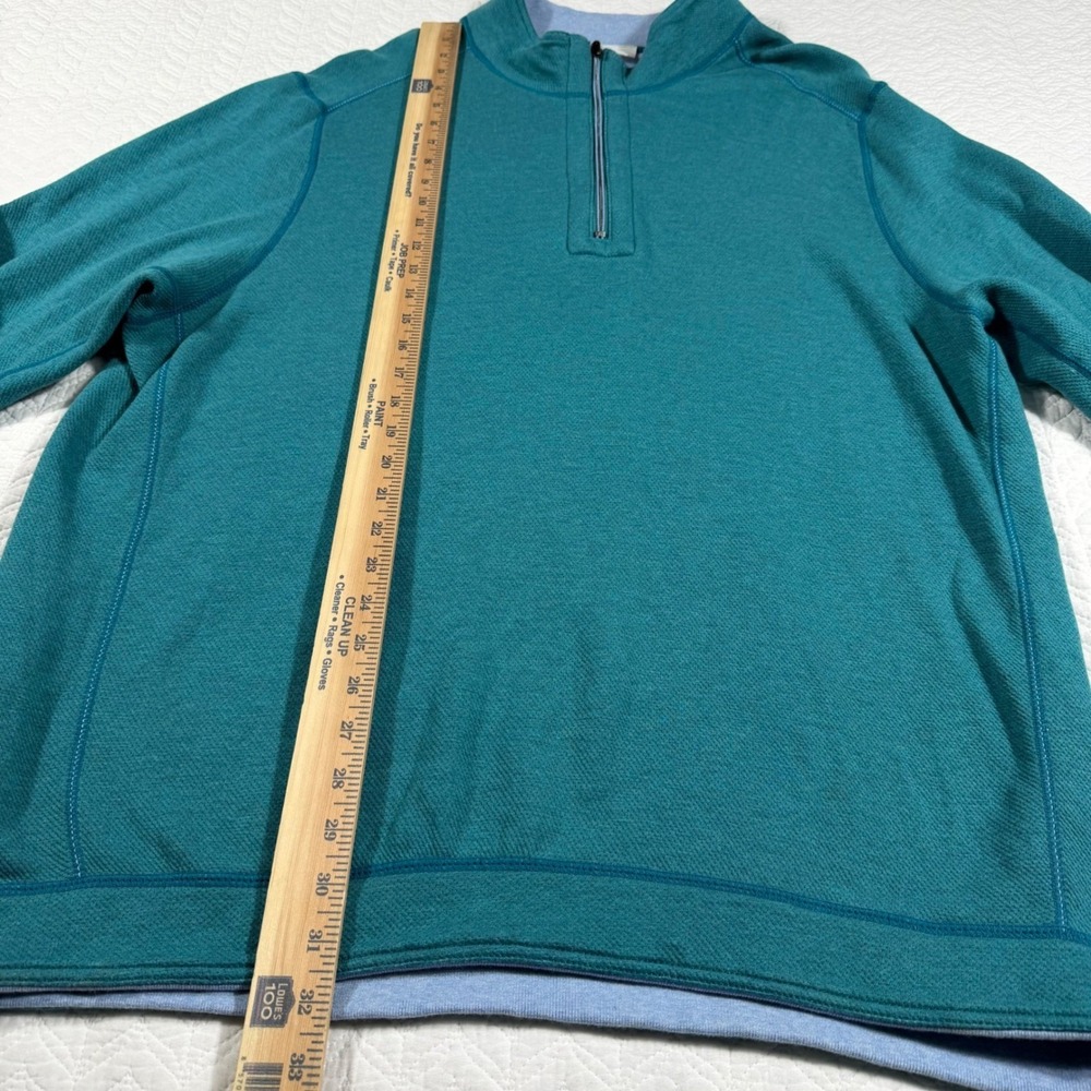 Tommy Bahama Reversible Mens XXL Pullover Sweatshirt Teal Blue Cotton Tencel - Picture 11 of 12